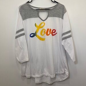 Love comfy baseball tee- cotton blend